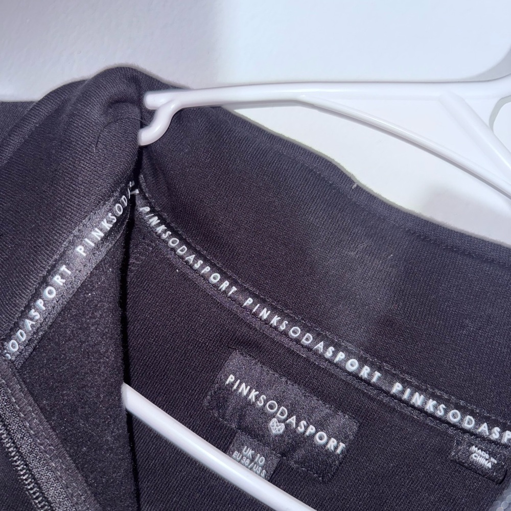 Black Mock Neck Sweatshirt with Logo Tape - Picture 5 of 5
